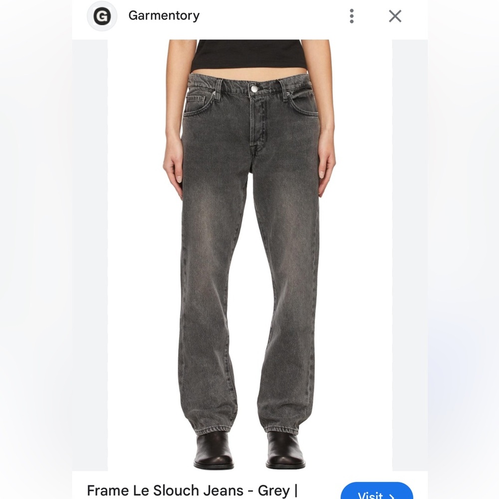 Frame Denim Charcoal Le Slouch Jeans - Picture 9 of 15